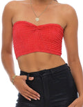 CAMILIA BANDEAU TOP- SCARLET