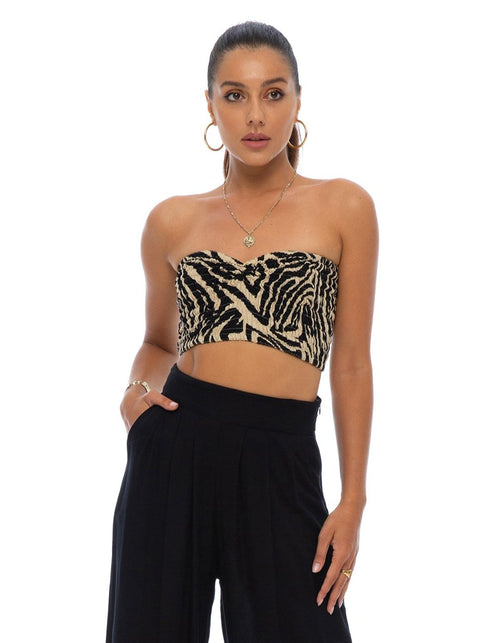 CAMILIA BANDEAU TOP- ZEBRA