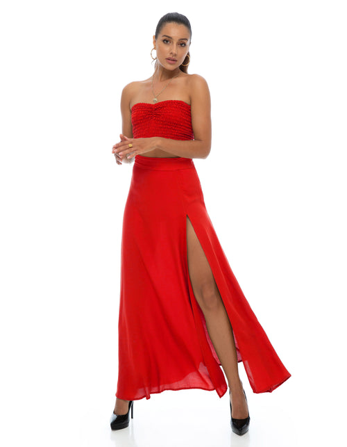 VENUS MAXI SKIRT - SCARLET