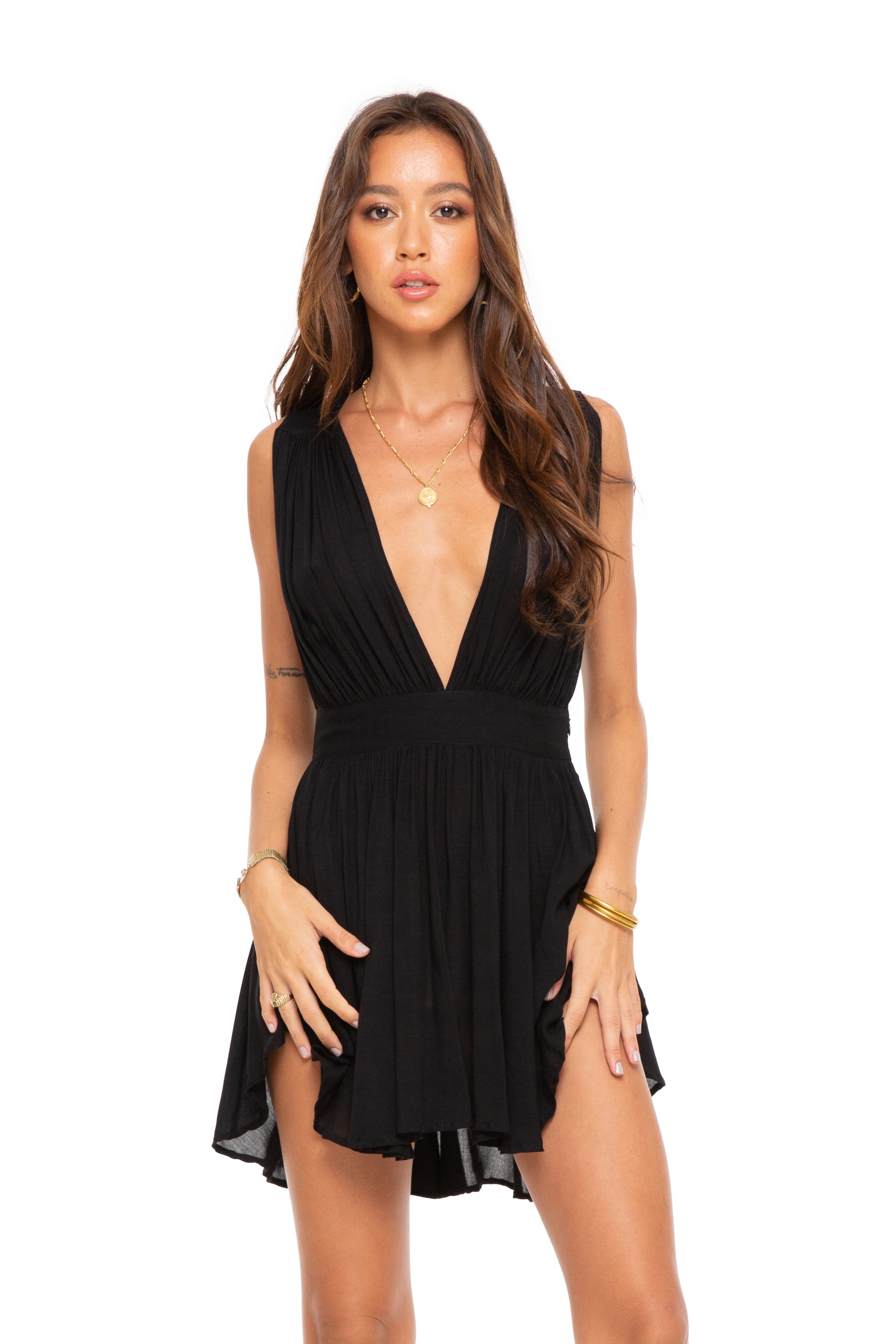 Contrast Lace Deep V Neck Night Dress | SHEIN IN
